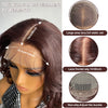 Latisha 13X6 HD Synthetische Spitzenfrontperücke lockig vorgezupfte Lace-Frontal-Perücke mit Pony für Damen, Highlights mit Babyhaar, 24 Zoll