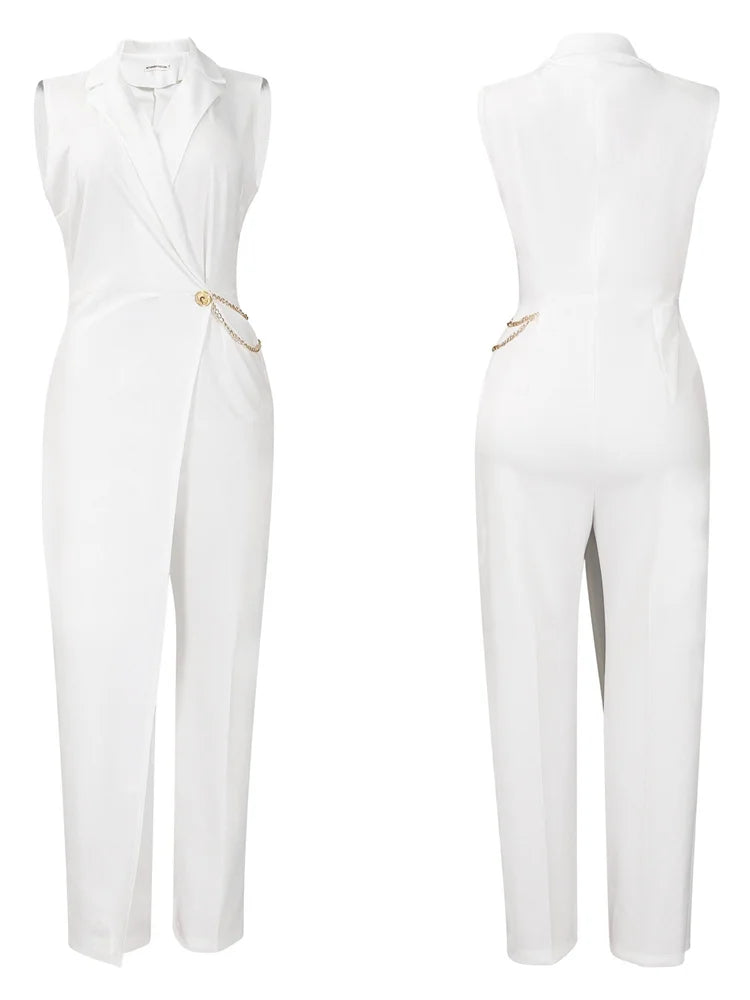 Wmstar Women's Jumpsuits One Piece Outfits Sleeveless Solid Office Lady Summer Sexy Playsuits Overalls Wholesale Dropshipping