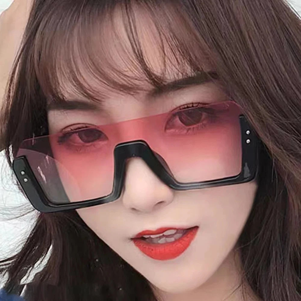 Neuartige Sonnenbrillen für Herren und Damen – modische, mehrfarbige große Rahmen, quadratisch, rundes Gesicht, Retro-Integrationsbrille