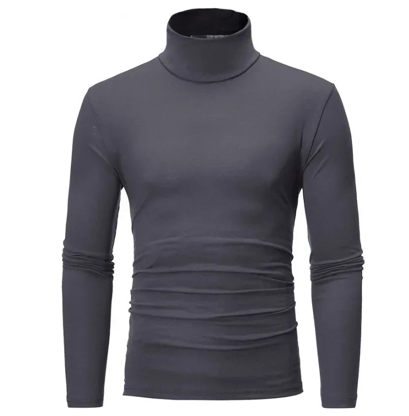 Long Sleeve T-shirt Thermal Underwear Tops Men Winter Clothes Thermal Shirt Autumn Men's Winter Tights High Neck Thin Slim Fit