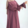 2025 Premium Nida Ruffle Sleeves Women Muslim Dress with Front Zipper Ramadan Abaya Islam Clothing Maxi Dress Female Modest Robe