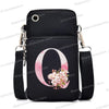 Damen Kuriertasche Kleine Handtasche Umhängetasche Geldbörse für Handy Sakura 26 Alphabet-Druck Münzgeldbörse Damen Kartenhalter