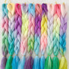 Synthetic Tinsel Braiding Hair 4 Tones Ombre Color White Purple Blue Yellow Jumbo Braids Mixed tinsels For Festival Party