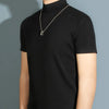 Men's Modal High Neck Short Sleeve T-Shirt Bottoming Shirt Silk Model Golf Wear Luxury Clothing Men's T-Shirt Bottoming Shirt