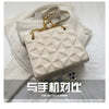 Ladies Fashion Large Capacity Chain Bag Retro Square Tote Bag Diamond Texture Shoulder Crossbody Daily Hundred Underarm Handbag