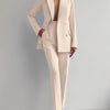 Pant Suits Women Blazer Double Breasted Blazers Ankle Length Pencil Pants Two Pieces Solid Office Lady Summer Slim Fit 2025