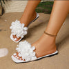 Fashion New Women'S Sandals Square Toe Flat Shoes Summer Simple Flip Flops Women'S Home Slippers Women'S Beach Shoes Casual Shoe