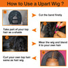 Yaki Straight U-Part-Perücken für schwarze Frauen, Kinky Straight U-Part-Perücke Echthaar Kurz Schwarz Braun U-Part-Perücke Kinky Straight Clip