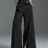 Yeezzi Urban Female Suit Pants 2025 New Fashion Black White Color Loose Straight Pant High-Waisted Pleated Split-Front Trousers