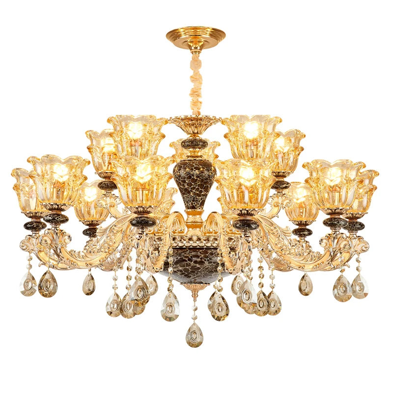 Kronleuchter Wohnzimmer Groß Luxus Kristall Lampe Esszimmer Schlafzimmer Dekoration Französischer Retro Kronleuchter Beleuchtung