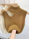 Women Knitted Tank Top Summer Fall Slim Sweater Short Sleeveless Solid Summer Sweaters Hollow Out Pullovers 2026