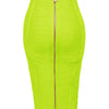 16 Colors Sexy Solid Zipper Orange Blue Black Red Bandage Skirt Women Elastic Bodycon Summer XL XXL Pencil Skirts 58cm