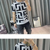 Luxury Men Autumn Knitted Tshirt 2024 Korean O-neck Short Sleeve Top Tees Streetwear Male Social Club Slim Fit Casual T-Shirt