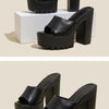 Eilyken Sommer-Fashion Damen Pantoletten Bankett Nachtclub Plateau Chunky High Heels Mules Slides Grüne Weiße Sandalen