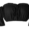 Crop tops women 2024 summer lantern sleeve sexy strapless beach tops red black white ruched crop top