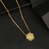 AILINFA New Design Simple Five-leaf Flower Necklace Earrings Bracelet Set Gold 18K Gold Stone White Shell Ladies Luxury Set Gift