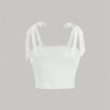Solid Tie Shoulder Ruched Wide Strap Slim Fit Crop Top for Women Summer 2024 Y2K Clothes Pink Backless Cami Top Streetwear