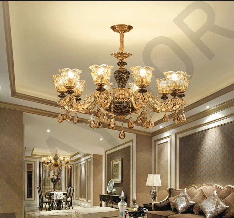 Kronleuchter Wohnzimmer Groß Luxus Kristall Lampe Esszimmer Schlafzimmer Dekoration Französischer Retro Kronleuchter Beleuchtung
