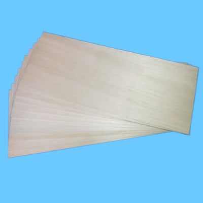5 Stk. Balsaholzplatten, 150/200/250 mm lang, 100 mm breit, 0,75/1/1,5/2/2,5/3/4/5/6/8/10 mm dick für Bastelarbeiten, DIY-Projekte