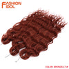 FASHION IDOL 24-Zoll Häkelhaar Synthetische Wasserwelle Flechthaarverlängerungen Ombré Regenbogenfarbe Kunsthaar Deep Wave Lockenhaar