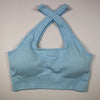 LANTECH Sports Bra Yoga Sportswear Joggings Running Top Training Women Fitness Gym Bra Seamless Workout Activewear Push Up