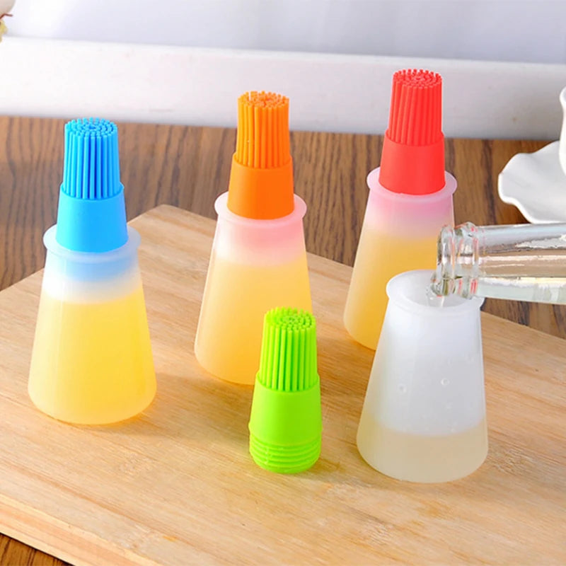 Kitchen Gadgets Barbecue Oil Brush Silicone BBQ Honey Oil Bottle With Brush Convenient Basting Cooking Tools Kitchen Accessories