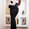 Women Elegant Two Piece Pants Set Female Office Wear White Mesh Sleeves Slim Top and Slacks Pant Sets Sexy Chic Spring Outfits