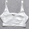 BEAUKEY Sexy Short Metalic HL Bandage Crop Top Women Vest Gold Silver  XL Camis Bodycon Club Party Tank Top  Wholesale