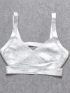 BEAUKEY Sexy Short Metalic HL Bandage Crop Top Women Vest Gold Silver  XL Camis Bodycon Club Party Tank Top  Wholesale