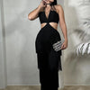 New Wowen Sexy Tassel Halter Bandag Jumpsuits Elegant Backless  Sleeveless Slim Long jumpsuit  Fashion  Night Party Vestidos