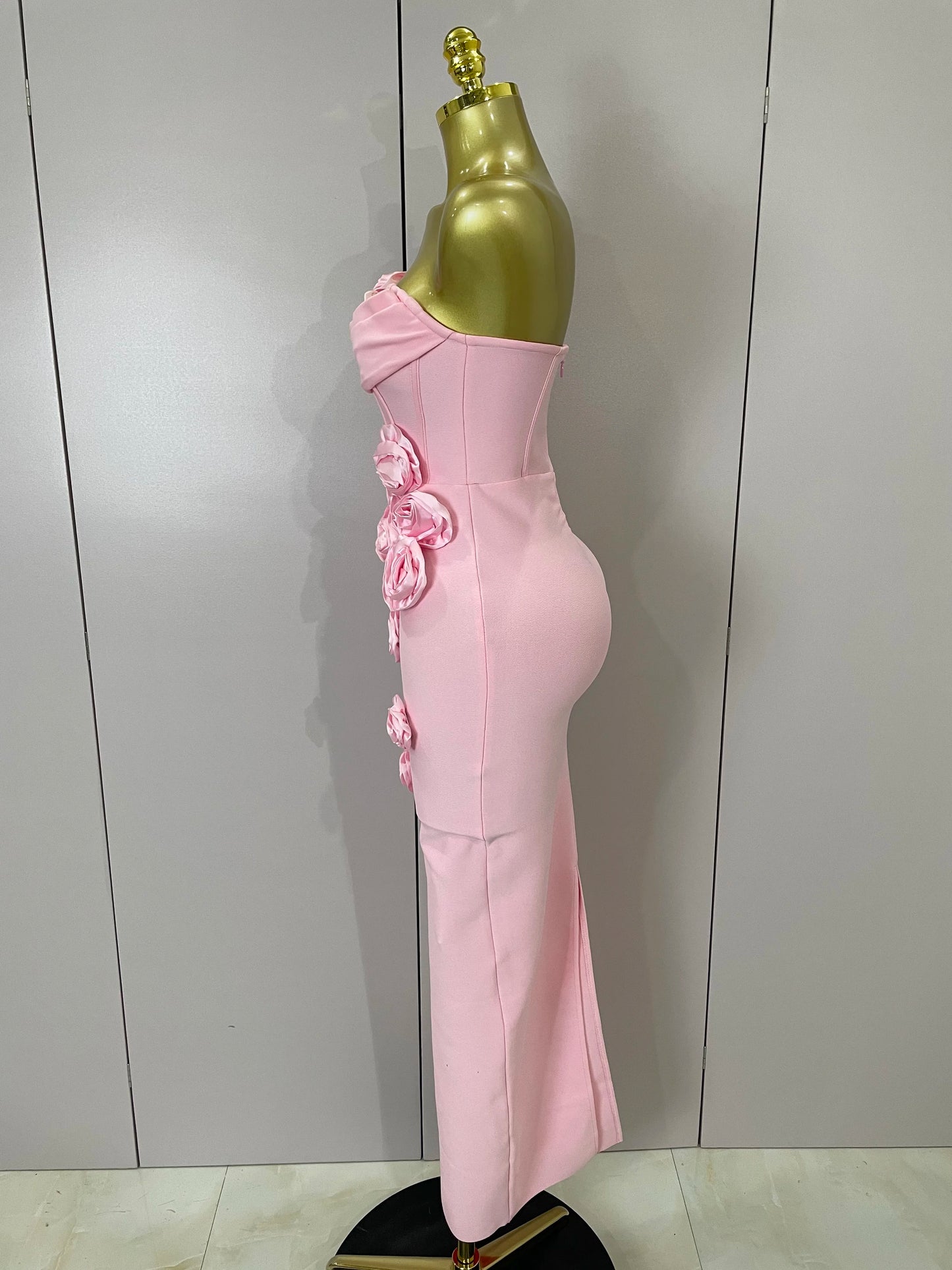 Sexy Fashion White Elegant Strapless Flower Bodycon Long Dress Women Casual Streetwear Club Birthday Party Slim Elegangt Dresses