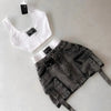 Harajuku Multiple Pockets Denim Plaid Skirt Goth Black Mini Skir Vintage Y2K New Fashion Womens Casual Versatile Sexy Streetwear