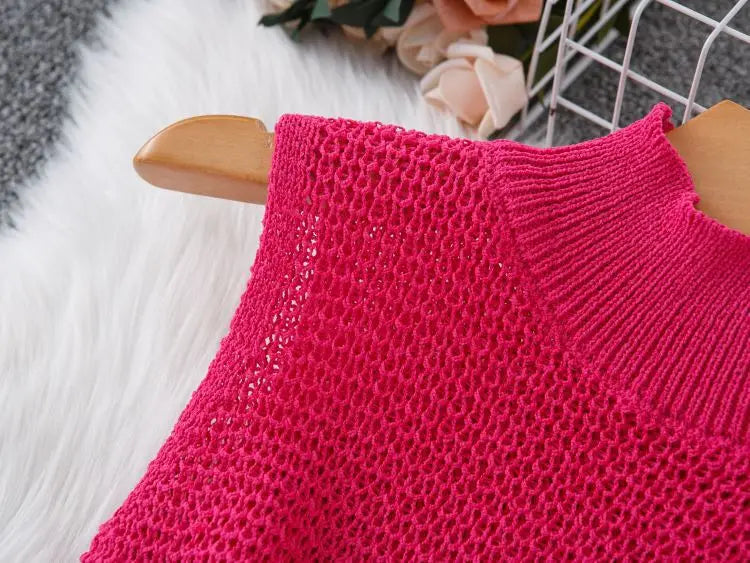 Women's Solid Color Sleeveless Round Neck Slim Fitting Fringe Fur Dress for Summer 2025