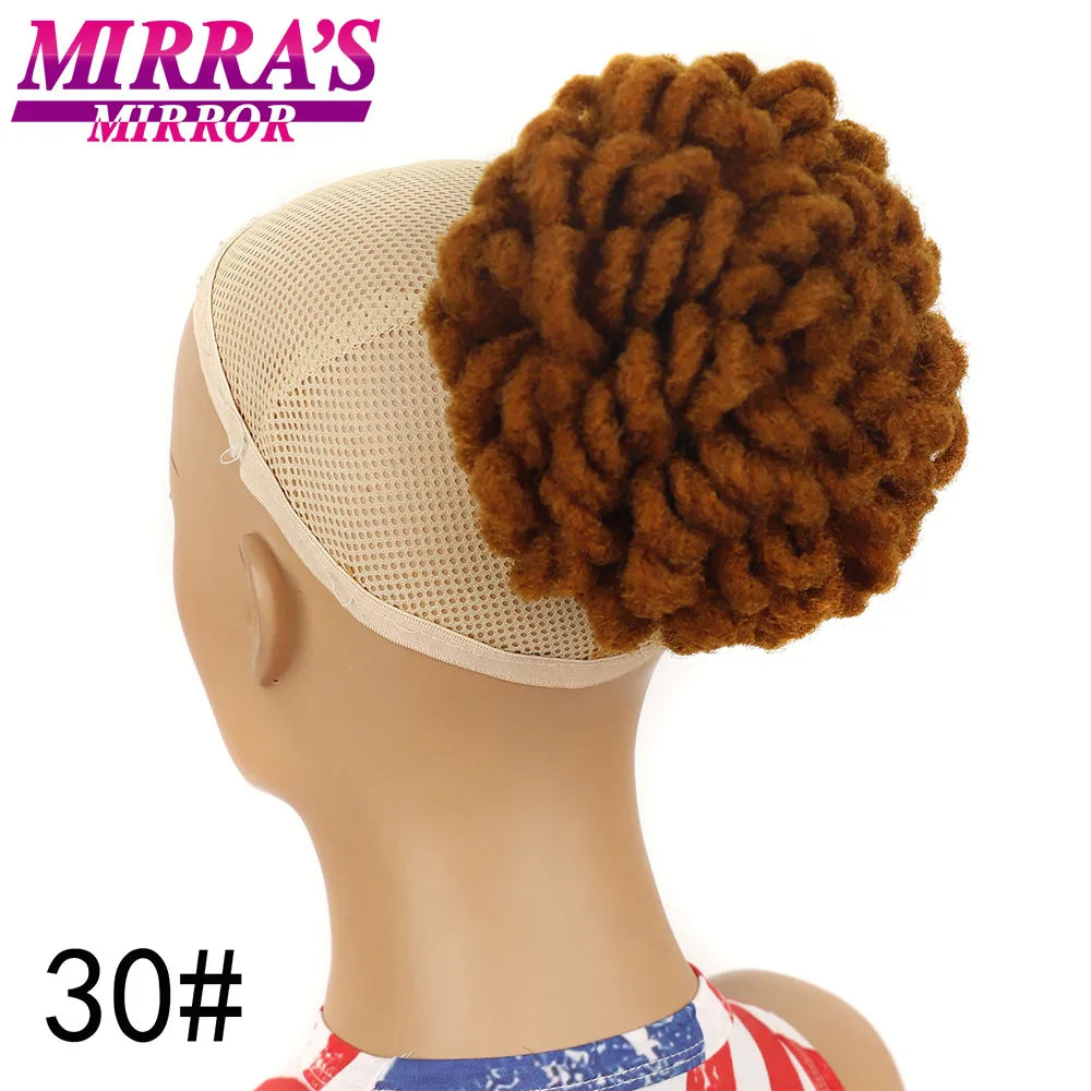 Synthetic Afro Puff Drawstring Ponytail Hair Bun 10 Inch Short Afro Kinkys Curly Afro Bun Extension Hairpieces Large Size