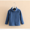2025 Spring Autumn 2-10 Years Children'S Candy Color Sweet Long Sleeve High Neck Unisex Kids Girl Boy Basic Turtleneck T-Shirt