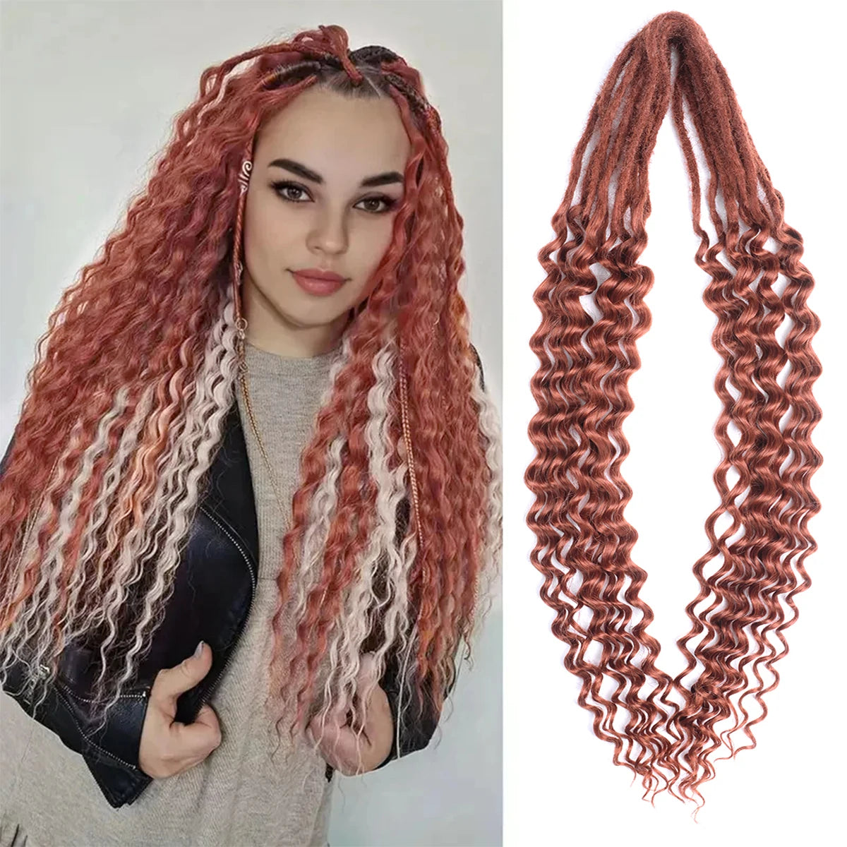 Handgemachte Dreadlocks Haarverlängerungen 24 Zoll Weiche Häkel-Dreadlocks Flechtfrisur Kunsthaar Faux Locs Flechtfrisur für Damen und Herren