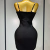 Women Sexy Sling V-neck Black Mini Bodycon Bandage Dress Luxury 2025 Celebrity Evening Club Celebrity Elegant Party Gowns