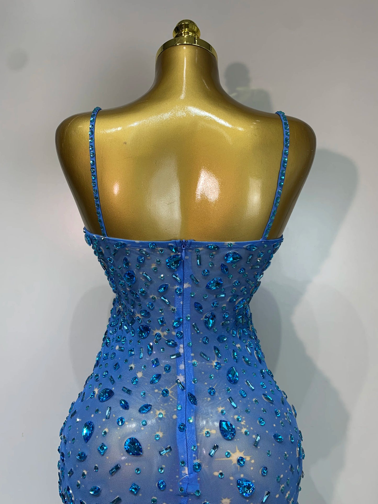 Luxury Rhinestones Sexy Mesh See Through Bodycon Dress Women Birthday Evening Cocktail party Gown Red Carpet Club Stage Outfit