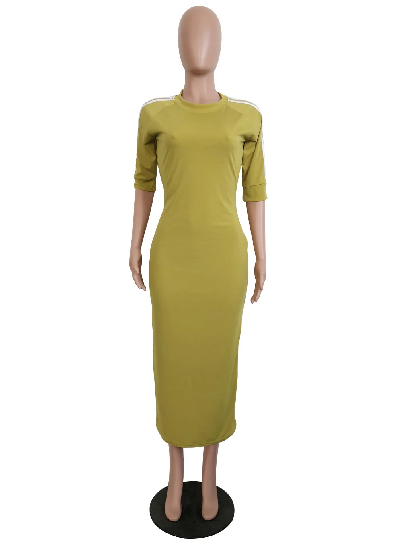 European and American women's fashion white stripe dress