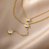 Double Layer Hollow Clavicle Chain Stainless Steel Necklace For Women Punk Hip-Hop Streetwear Jewelry Dropshipping