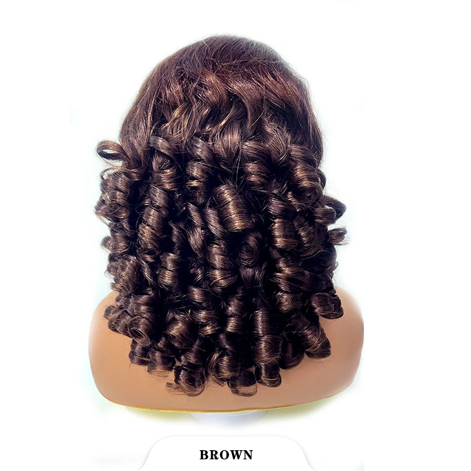 100% indisches Haar, federnde Locken, lockere Wellen, 13x4 HD Lace Front Perücke, Ombre Double Drawn Lockenperücke, 250% Dichte, klebstofffrei mit Babyhaar