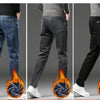 Winter Fleece Dicke Warme Jeans Herren Slim Straight Elastische Denim-Hose Lässige Herrenbekleidung Mode Plüschhose
