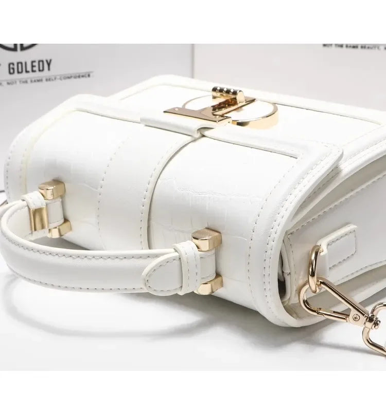 Luxuriöse Designer-Taschen mit hochwertigem Alligator-Prägeleder und zartem Metalldesign, tragbare Umhängetasche für Damen