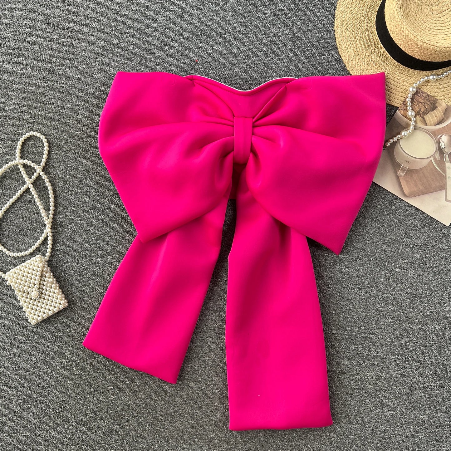 Women Hotsweet Sleeveless Sexy Zipper Chic Three-dimensional Butterfly Bow Slim Strapless Tank Top High Street Autumn Clothing