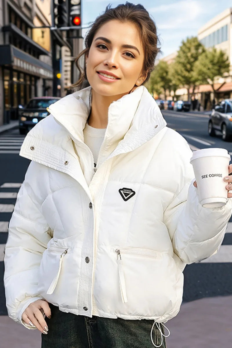 2024 Winter Korean Women Puffer Parkas Thick Warm Down Cotton Padded Coat Female Loose Outwear Clothes Short Jacket Overcoat