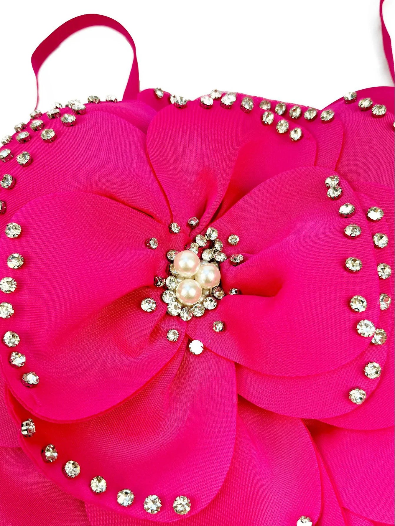 Sexy pink white flower corset crop top women clothing summer body cropped beading bra club party tops woman 2026 halter tank top