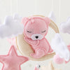 Baby-Kinderbett-Mobile-Rassel-Spielzeug 0-12 Monate Säugling Weicher Filz Teddy Samt Rosa Bär Bettglocke Hängendes Spielzeug Halterung Babybett Mädchen Spielzeug