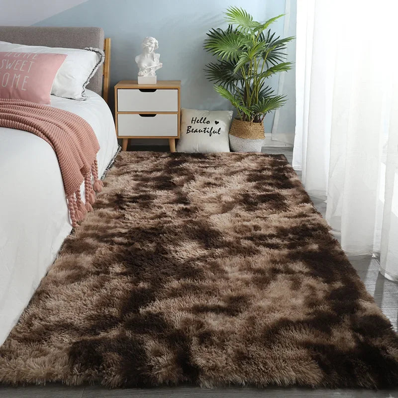 Grauer Teppich für Wohnzimmer Plüsch Teppich Schlafzimmer Boden Flauschige Matten Anti-Rutsch Home Decor Teppiche Weiche Samt Teppiche Kinderzimmer Decke