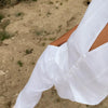 Clacive Summer White Linen Two Piece Set For Women 2023 Fashion Sleeveless Tank Top New In Matching High Waist Wide Pants Set