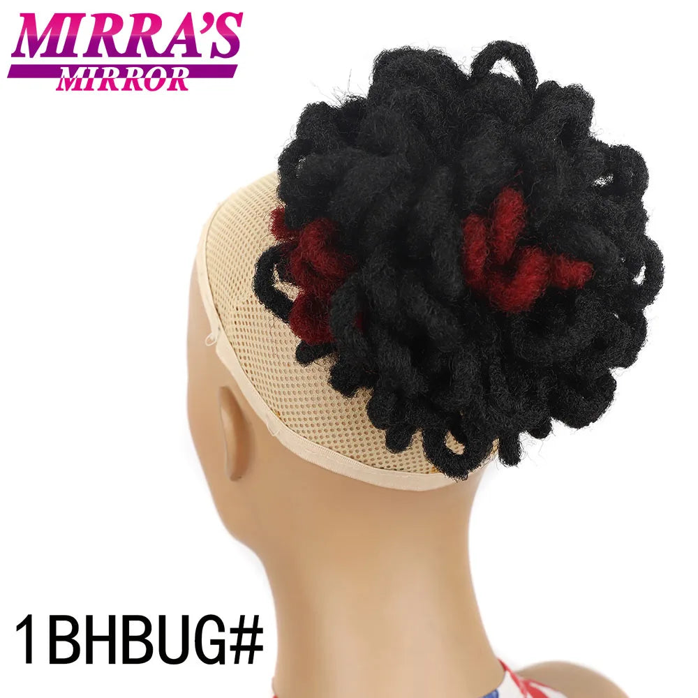 Synthetic Afro Puff Drawstring Ponytail Hair Bun 10 Inch Short Afro Kinkys Curly Afro Bun Extension Hairpieces Large Size